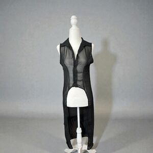 Charlotte Russe Black Sheer Top